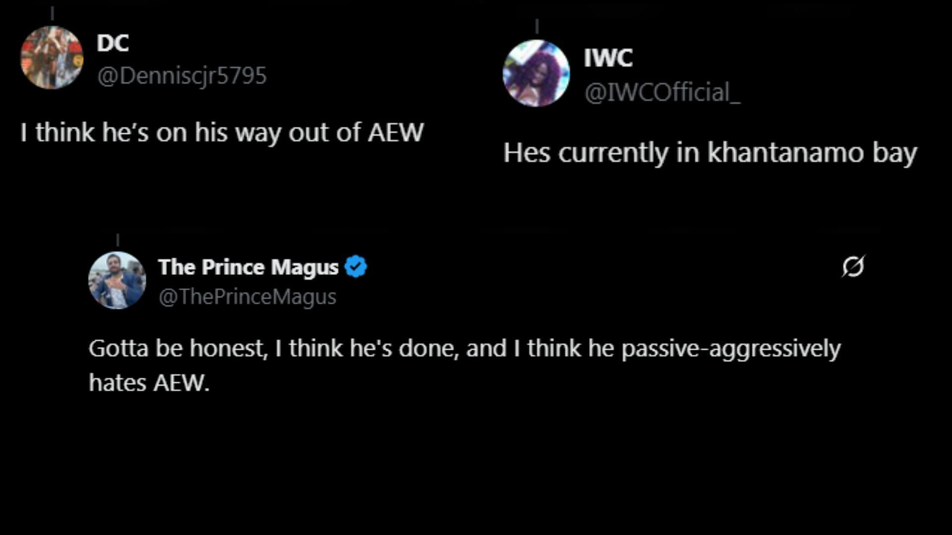 Fans believe that Keith Lee is leaving All Elite Wrestling. (Images via @Emoney1937 X)